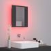 Armoire de salle de bain à miroir à LED Gris 40x12x45 cm - Photo n°5