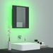Armoire de salle de bain à miroir à LED Gris 40x12x45 cm - Photo n°6