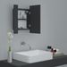 Armoire de salle de bain à miroir à LED Gris 40x12x45 cm - Photo n°7