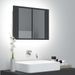 Armoire de salle de bain à miroir à LED Gris 60x12x45 cm - Photo n°3