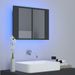 Armoire de salle de bain à miroir à LED Gris 60x12x45 cm - Photo n°4