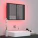 Armoire de salle de bain à miroir à LED Gris 60x12x45 cm - Photo n°5