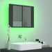 Armoire de salle de bain à miroir à LED Gris 60x12x45 cm - Photo n°6