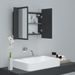 Armoire de salle de bain à miroir à LED Gris 60x12x45 cm - Photo n°7