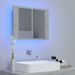 Armoire de salle de bain à miroir à LED Gris béton 60x12x45 cm - Photo n°4