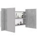 Armoire de salle de bain à miroir à LED Gris béton 80x12x45 cm - Photo n°1