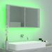 Armoire de salle de bain à miroir à LED Gris béton 90x12x45 cm - Photo n°6