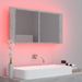 Armoire de salle de bain à miroir à LED Gris béton 90x12x45 cm - Photo n°7