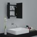 Armoire de salle de bain à miroir à LED Noir 40x12x45 cm - Photo n°7