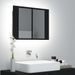Armoire de salle de bain à miroir à LED Noir 60x12x45 cm - Photo n°3