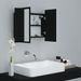 Armoire de salle de bain à miroir à LED Noir 60x12x45 cm - Photo n°7