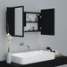 Armoire de salle de bain à miroir à LED Noir 80x12x45 cm - Photo n°7