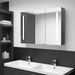 Armoire de salle de bain à miroir LED 89x14x62 cm Gris - Photo n°2