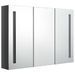 Armoire de salle de bain à miroir LED 89x14x62 cm Gris brillant - Photo n°1
