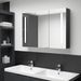Armoire de salle de bain à miroir LED 89x14x62 cm Noir brillant - Photo n°2
