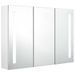Armoire de salle de bain à miroir LED 89x14x62cm Blanc brillant - Photo n°1