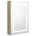 Armoire de salle de bain à miroir LED Blanc et chêne 50x13x70cm 2 - Photo n°1