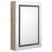 Armoire de salle de bain à miroir LED Blanc et chêne 50x13x70cm 2 - Photo n°3