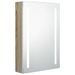 Armoire de salle de bain à miroir LED Blanc et chêne 50x13x70cm - Photo n°1