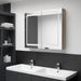 Armoire de salle de bain à miroir LED Blanc et chêne 80x12x68cm - Photo n°2