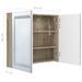 Armoire de salle de bain à miroir LED Blanc et chêne 80x12x68cm - Photo n°8
