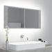 Armoire de salle de bain à miroir LED Gris béton 100x12x45 cm - Photo n°3