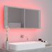 Armoire de salle de bain à miroir LED Gris béton 100x12x45 cm - Photo n°6