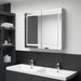Armoire de salle de bain à miroir LED Gris béton 80x12x68 cm - Photo n°2