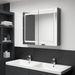 Armoire de salle de bain à miroir LED Gris brillant 80x12x68 cm - Photo n°3