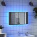 Armoire de salle de bain à miroir LED sonoma gris 80x12x45 cm - Photo n°4