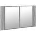 Armoire de salle de bain à miroir LED sonoma gris 80x12x45 cm - Photo n°6