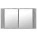 Armoire de salle de bain à miroir LED sonoma gris 80x12x45 cm - Photo n°7