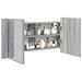 Armoire de salle de bain à miroir LED sonoma gris 90x12x45 cm - Photo n°1