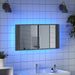 Armoire de salle de bain à miroir LED sonoma gris 90x12x45 cm - Photo n°4