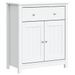 Armoire de salle de bain BERG blanc 69,5x34x80 cm pin massif - Photo n°1