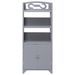 Armoire de salle de bain Gris 46x24x116 cm Bois de Paulownia - Photo n°3