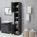 Armoire de salle de bain Gris brillant 30x30x183,5 cm - Photo n°4