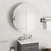 Armoire de salle de bain miroir rond et LED Blanc 54x54x17,5 cm - Photo n°1