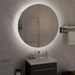 Armoire de salle de bain miroir rond et LED Blanc 54x54x17,5 cm - Photo n°3