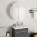 Armoire de salle de bain miroir rond et LED Gris 47x47x17,5 cm - Photo n°1