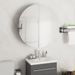 Armoire de salle de bain miroir rond et LED Gris 54x54x17,5 cm - Photo n°1