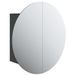 Armoire de salle de bain miroir rond et LED Noir 47x47x17,5 cm - Photo n°2