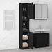 Armoire de salle de bain noir 32x34x188,5 cm bois d'ingénierie - Photo n°4