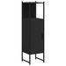 Armoire de salle de bain noir 33x33x120,5 cm bois d'ingénierie - Photo n°2