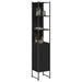 Armoire de salle de bain noir 33x33x185,5 cm bois d'ingénierie - Photo n°1