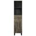 Armoire de salle de bain noir 38x33x160 cm bois massif manguier - Photo n°3