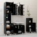 Armoire de salle de bain Noir brillant 30x30x179 cm - Photo n°5