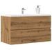 Armoire de salle de bain suspendue chêne artisanal 80x38,5x45cm - Photo n°1