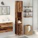 Armoire de salle de bain vieux bois 30x30x190cm bois ingénierie - Photo n°3