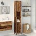 Armoire de salle de bain vieux bois 30x30x190cm bois ingénierie - Photo n°1